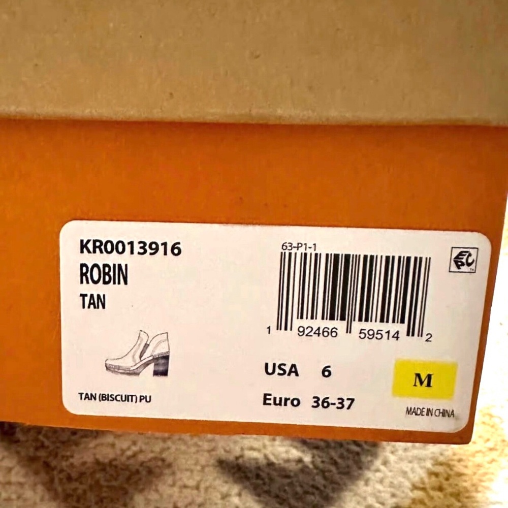 New* Korks- Ease Robin Block Heel Platform Booties Tan Color Size 6 $165 - Picture 5 of 5